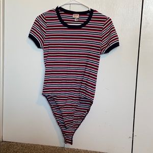 Striped body suit